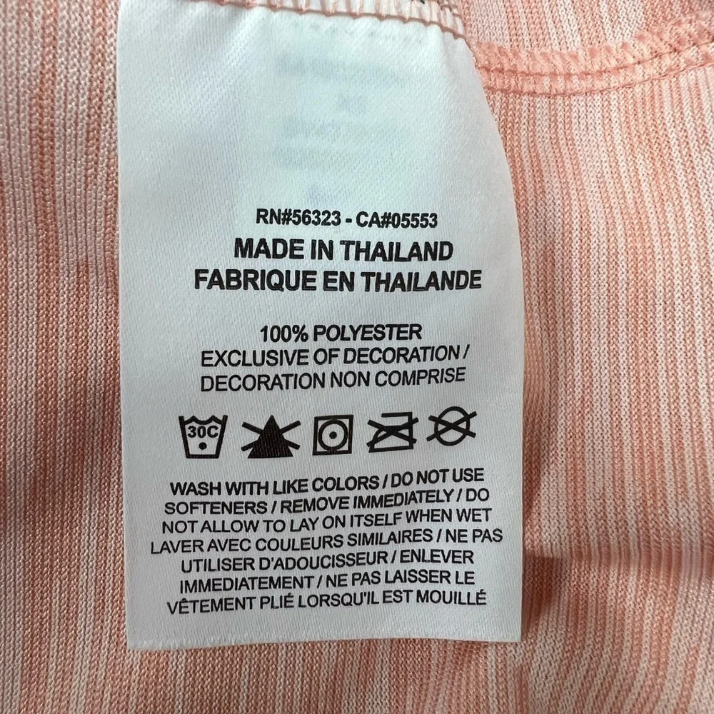 Nike Dri Fit Womens Size XS  Gray Athletic Logo Tank Top Coral Pink - Picture 5 of 6